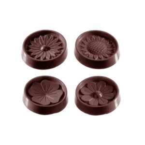 Chocolate mold flower caraque 4 fig - Image 1