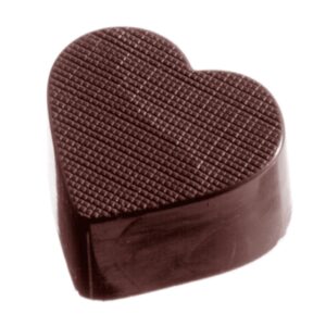 Chocolate mold heart checkered - Image 1
