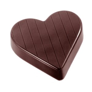 Chocolate mold heart striped 52 mm - Image 1