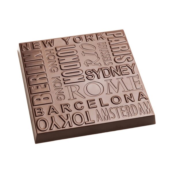 Chocolate mould tablet city names (MTO)