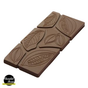 Chocolate mold tavolet 50 gr leaves and cocoa bean - Image 1